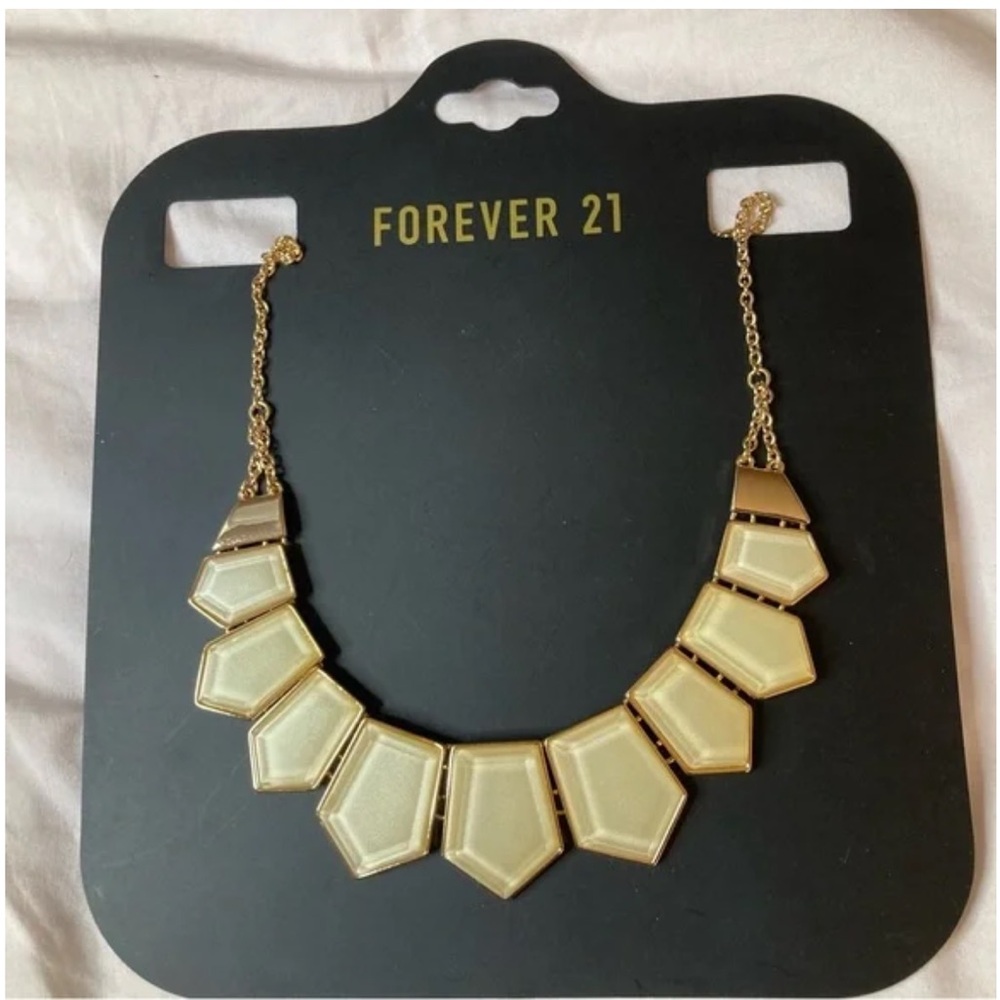 Forever 21 Gold and Cream Statement Necklace